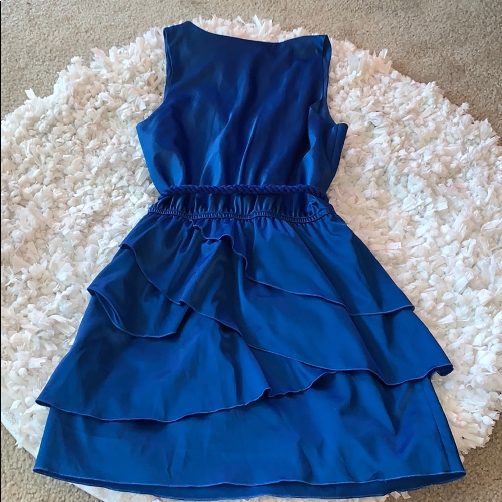 Royal Blue Ruffle Cocktail Dress - Picture 3 of 4
